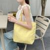Bolsa de Lona a Cuadros de Gran Capacidad Japonesa Bolsa de Compras Bolsa de Hombro para Estudiante Bolsa Escolar Bolso Tote Vintage Bolso Tote de Moda