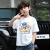 2026 Novo Estilo de Verão Camiseta de Manga Curta 100% Algodão para Crianças Maiores, Roupa Infantil Estilosa e da Moda