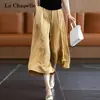 Pantalones Falda de Seda Hielo para Mujer, Nuevo Estilo Verano 2026, Cintura Alta, Adelgazantes, Caída Suelta, Holgados, Casuales, Deportivos, Pierna Ancha, Pantalones Cortos