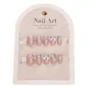 30 Piezas de Uñas Portátiles Hechas a Mano, Perlas de Vidrio de Alta Gama, Manicura Corta, Mariposa Blanca, Uñas Portátiles Ricas y Resistentes