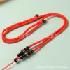 Cuerda para Colgante Tejida a Mano Cordón para Colgante de Jade Cuerda Roja Negra Ajustable para Collar de Jade Unisex