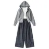 Conjunto de Chaqueta de Punto para Niñas para Otoño e Invierno 2026 Nuevo Estilo Cardigan con Cremallera y Capucha Casual para Estudiantes Niñas