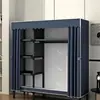 Guarda-Roupa Simples para Quarto de Aluguel, Guarda-Roupa de Tecido com Estrutura Totalmente em Aço, Reforçado e Espessado, Armário de Armazenamento Robusto e Durável