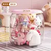 Taburete de Almacenamiento Transparente para Sentarse Barril de Almacenamiento de Muñeco de Peluche para Niños Caja de Almacenamiento Conveniente para Juguetes y Artículos Varios Gran Capacidad