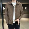 Jaqueta masculina slim fit nova para primavera e outono de 2026, versátil, estilosa, moda masculina, casaco de couro de alta qualidade
