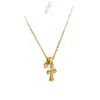 Collar con colgante de cruz de oro de estilo coreano de lujo ligero, cadena para la clavícula, simple y moderno, alto valor estético, diseño suave y único para usar en capas