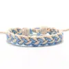 Pulsera de Algodón y Lino Tejida con Cera de Color Sencillo Dopamina Transfronteriza Cuerda de Mano de Amistad Versátil Suministro Transfronterizo