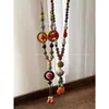 Nuevo collar vintage de cuentas florales estilo chino para mujer, cadena larga de borlas estilo étnico para suéter, accesorio de alta gama