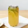 Botella de Bebida Simple de Moda 350ml Portátil Sellada Botella de Jugo Desechable Para Llevar Plástico Botella para Bebidas Frías Botella de Boca Ancha