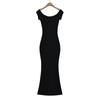 AY568-24 primavera nuevo estilo europeo y americano puro sexy chica hot vestido tubo con hombros descubiertos vestido de verano