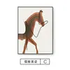 Pintura decorativa moderna de lujo ligero para pasillo Pintura colgante de caballo tridimensional atmosférica para sala de estar Mural de pared para pasillo de pasillo del hogar