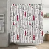 Juego de Cortina de Ducha con 12 Ganchos, Cortina de Ducha para Baño de Tela de Poliéster, Decoración de Murciélago Negro y Calabaza de Halloween