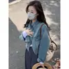 Chaqueta de mezclilla casual para mujer, estilo corto, nueva colección otoño 2026, chaqueta de béisbol fina estilo coreano, top versátil y moderno