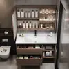 Nuevo juego de gabinete de baño de madera maciza estilo chino con lavabo cerámico integrado, tocador y lavabo de baño