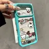 Capa de Celular Cartoon Cachorrinho Janela Grande Inglês Aplicável iPhone18ProMax Apple 17 Verde Fluorescente Capa Protetora