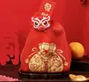 Bolsas de Navidad, Sobres Rojos, Bolsas Festivas para Envolver Regalos, Bolsas Tejidas de Mano, Bolsas de Regalo para Dama de Honor, Bolsas de Mano para Mujer