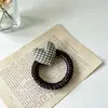 Elástico de Cabelo Coração Xadrez Estilo Coreano para Meninas, Elástico Doce e Fofo para Cabelo Infantil, Versátil, Durável e Suave nos Acessórios de Cabelo