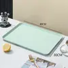 Conjunto de bandejas retangulares grandes nórdicas para uso doméstico, conjunto de xícaras de chá, bandeja de servir e prato de frutas de plástico moderno e criativo