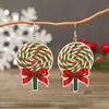 Amazon Transfronterizo Aretes de Madera Árbol de Navidad Alce Papá Noel Gancho para Oreja Femeninos Explosiones Europeas y Americanas Aretes de Hombre de Jengibre