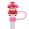 Nuevo comercio electrónico transfronterizo San Valentín Día de San Valentín tapa de pajita a prueba de polvo pajita de plástico blando de PVC manga decorativa para pajita