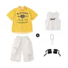 Ropa de Moda Street Dance Ropa de Hip-Hop para Actuación Infantil Traje de Hiphop Infantil Ropa de Actuación Street Dance Genial para Niños y Niñas Verano