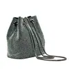 Bolsa de cena transfronteriza al por mayor de fábrica con lentejuelas de diamante pedrería bolsa de noche red social bolsa de cubo inclinada con taladro de red