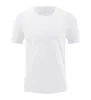 Camiseta Ajustada de Nylon-Spandex de 180g con Cuello Redondo, Dobladillo Dividido, Casual y Cómoda, Color Sólido, Versátil, Unisex, con Estampado de Letras