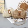 Bolso bandolera sencillo estilo japonés con forma de concha, bolso de verano con cubierta, bolso casual de paja para vacaciones, bolso bandolera, bolso de mano, bolso de mujer de alta gama