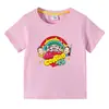 Ropa infantil transfronteriza 2023, camiseta de manga corta de verano para niños, camiseta básica de dibujos animados para niños y niñas, camiseta de media manga para bebé, marea superior