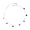 Pulsera de Plata de Ley 925 Color Zirconia Redonda para Mujer, Moda Simple, Personalidad, Dulce y Fresca, Combinación de Pulsera para Novia