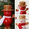 Nuevo muñeco de nieve rojo y blanco decoración colgante para árbol de Navidad soplado decoración de ambiente navideño DIY accesorios para decoración venta al por mayor