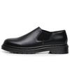 Sapatos de Couro Pequenos de Cano Baixo Nappa com Elástico para Mulheres Couro Genuíno Botas Curtas Tamanho Grande Britânico Bico Redondo Casal Masculino e Feminino Roupa Casual de Trabalho