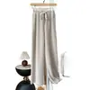 Pantalones de Pierna Ancha de Cintura Alta de Lana Virgen Australiana Estilo Otoño e Invierno para Mujer, Pantalones Rectos Suaves Casuales Nube