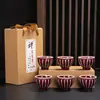 Juego de Té de Cerámica Jun Kiln Taza de Té Taza de Degustación Taza del Anfitrión Esmalte de Color Taza Individual Jianzhan Pequeño Regalo Vajilla de Té Lujo Ligero Retro