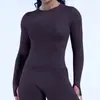 Tk Roupa de Yoga Slim-Fit de Manga Longa Transfronteiriça, Alta Elasticidade, Leve, Respirável, Roupa de Yoga, Fitness Esportivo, Gola Redonda, Manga Longa, Roupa Fitness