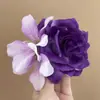 Grampo de Cabelo Flor Rosa Púrpura para Mulheres 2025 Novo Popular Atmosfera Flor de Cabeça Acessórios de Cabelo Acessórios de Cabelo para Foto Grampo de Cabelo