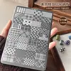 Herramientas de Manicura Placa de Acero con Estampado de Cuadros Molde Patrón de Línea de Encaje Francés Sello de Silicona Herramienta de Placa de Acero