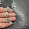 Pulsera de Calabaza de Jade Incrustado Grado A para Mujer, Hoja Redonda de Jade, Pulsera de Calabaza, Pulsera de Agua Azul