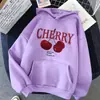 Sudadera con capucha de manga larga y bolsillo para niña, talla europea, 2000 Cherry Love, sudadera gótica divertida para mujer