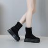 Botas Elásticas Ajustadas Que No Cansan Tus Pies, Botas Martin de Suela Gruesa, Nuevo Estilo 2025, Tacón Grueso, Botines Cortos con Cremallera, Botines Negros de Punta Redonda