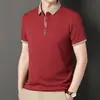 Camiseta Masculina de Manga Curta Verão 2024 Moda Masculina Nova Cor Sólida Casual Camisa Polo Tendência Camiseta