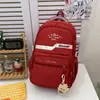 Mochila Nova de Grande Capacidade com Múltiplos Bolsos e Contraste de Cor com Pequena Bolsa Pendurada, Mochila Escolar Unissex para Meninos e Meninas