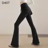 Calça-saia flare de yoga plus size feminina, cintura alta, modeladora de barriga, calça fitness dois em um, calça esportiva de Pilates justa