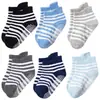 Calcetines de bebé de primavera y otoño transfronterizos, a rayas, con orejas 3D, calcetines para niños, calcetines tobilleros, con puntos adhesivos para agarre antideslizante, calcetines de piso para bebé unisex