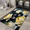 Tapete de baño de flores minimalista moderno, tapete absorbente para el hogar, tapete de baño, alfombra para puerta de baño, punto al por mayor