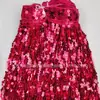 En stock 30cm borla lentejuelas láser encaje DIY decoración falda vestido baile latino accesorios ropa encaje al por mayor