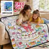 Manta DIY para Colorear Personalizada Transfronteriza Dibujo a Líneas Blanco y Negro Manta de Graffiti Manta de Pintura Interactiva Padre-Hijo para Niños Amazon