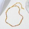 Collar con circonitas de ojo de caballo en color oro verdadero de 18 quilates bañado en cobre Super Flash para mujer, elegante gargantilla perforada que combina con todo, cadena de clavícula