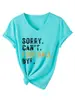 Lo siento no puedo fútbol adiós Amazon eBay sitio independiente moda casual camiseta de mujer con cuello en V y manga corta