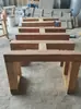 Pés de Mesa Feitos de Madeira Maciça de Olmo Velho, Estrutura de Mesa, Pés de Mesa de Chá, Suporte para Mesa de Tabuleiro Grande, Quadrado de Madeira Natural, Boa Capacidade de Carga, Base de Mesa Combinando